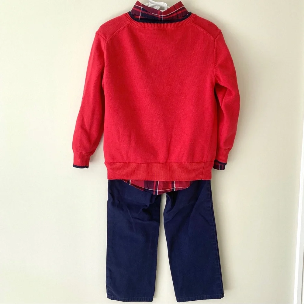 Janie and Jack V- neck Sweater, shirt & pants Size 4